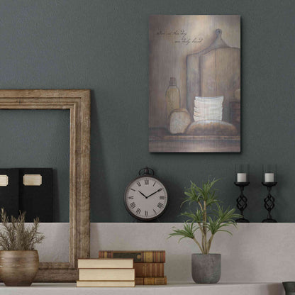 Luxe Metal Art 'Give Us This Day Our Daily Bread' by Pam Britton, Metal Wall Art,12x16