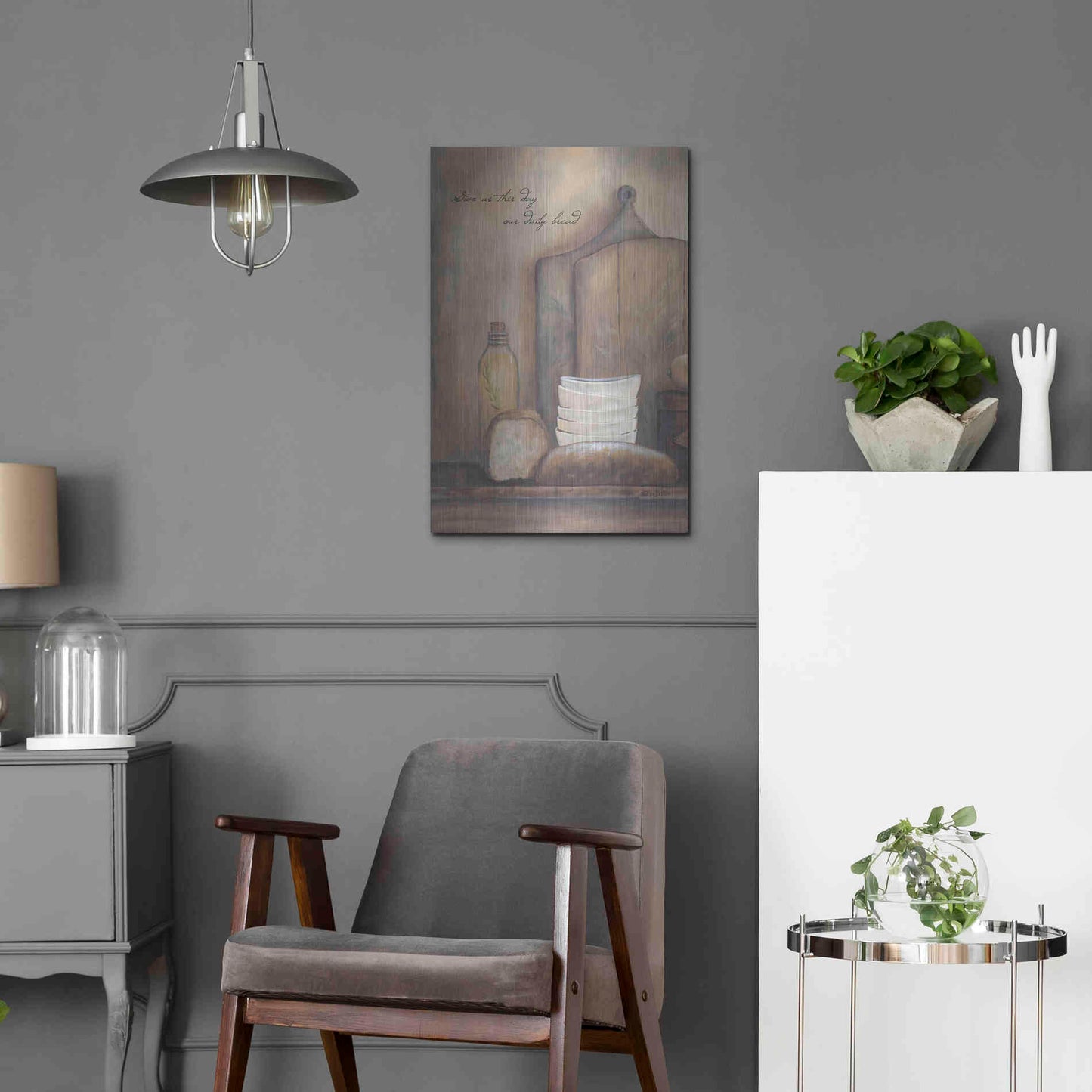 Luxe Metal Art 'Give Us This Day Our Daily Bread' by Pam Britton, Metal Wall Art,16x24