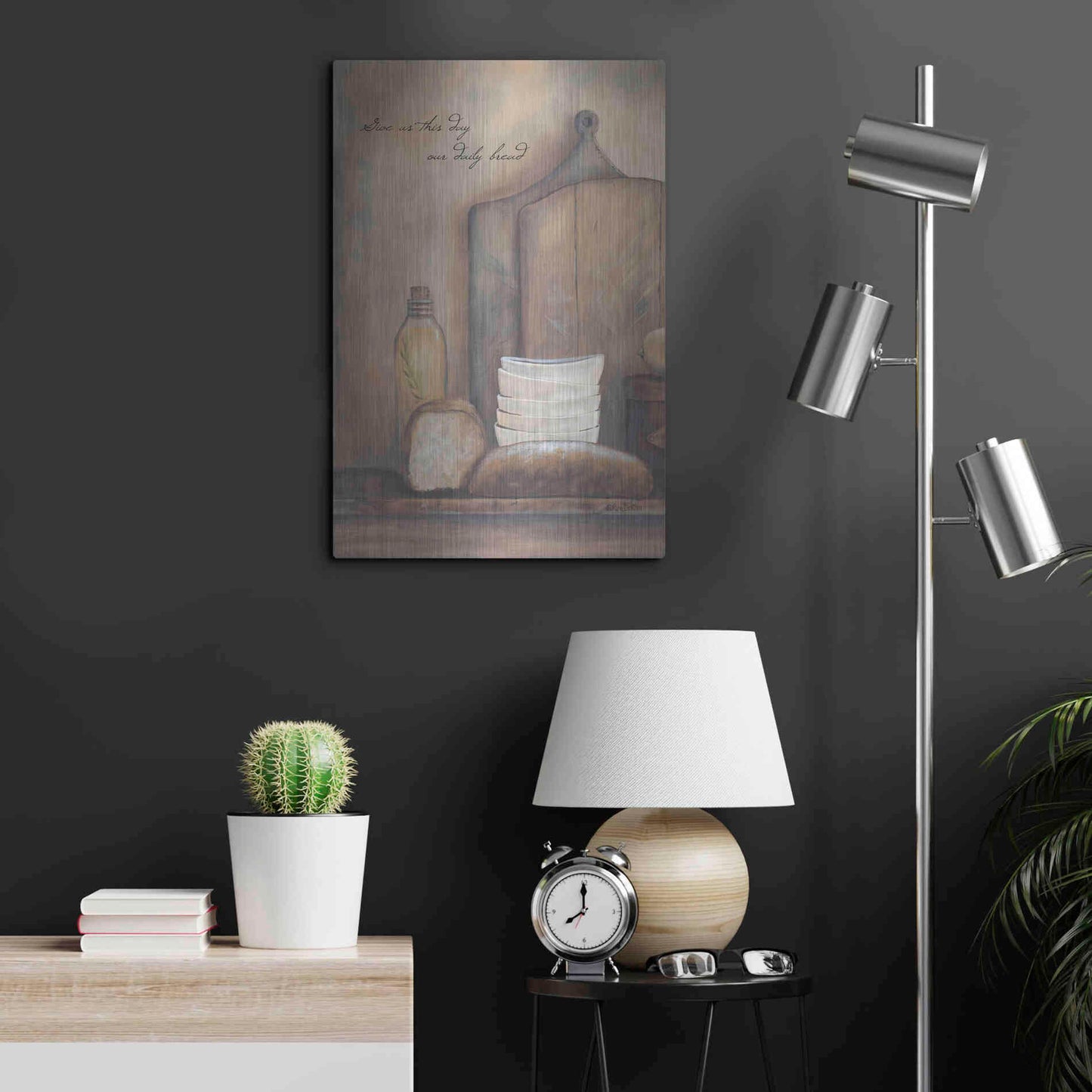 Luxe Metal Art 'Give Us This Day Our Daily Bread' by Pam Britton, Metal Wall Art,16x24