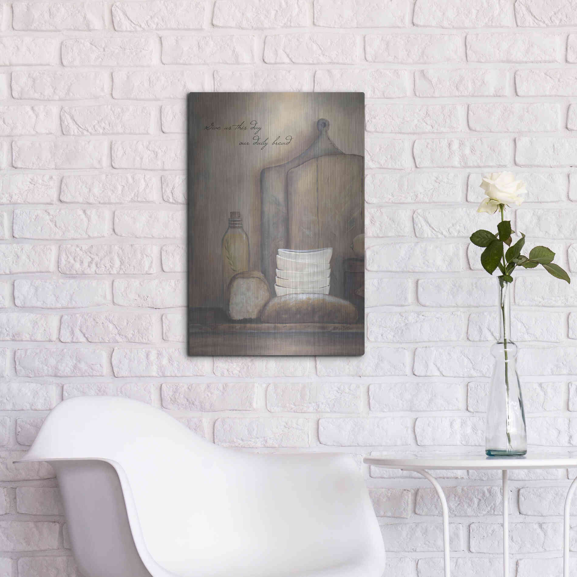 Luxe Metal Art 'Give Us This Day Our Daily Bread' by Pam Britton, Metal Wall Art,16x24