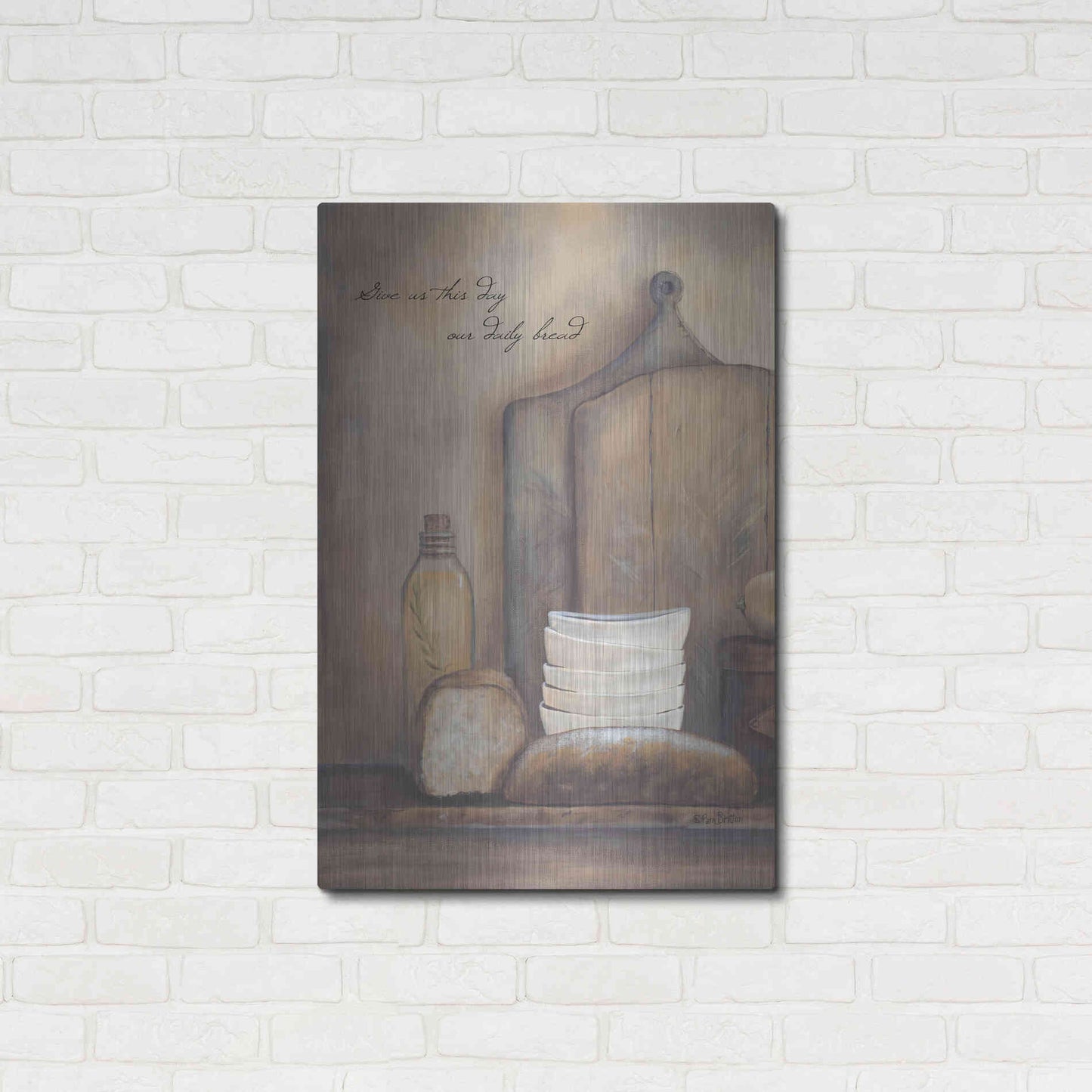 Luxe Metal Art 'Give Us This Day Our Daily Bread' by Pam Britton, Metal Wall Art,24x36