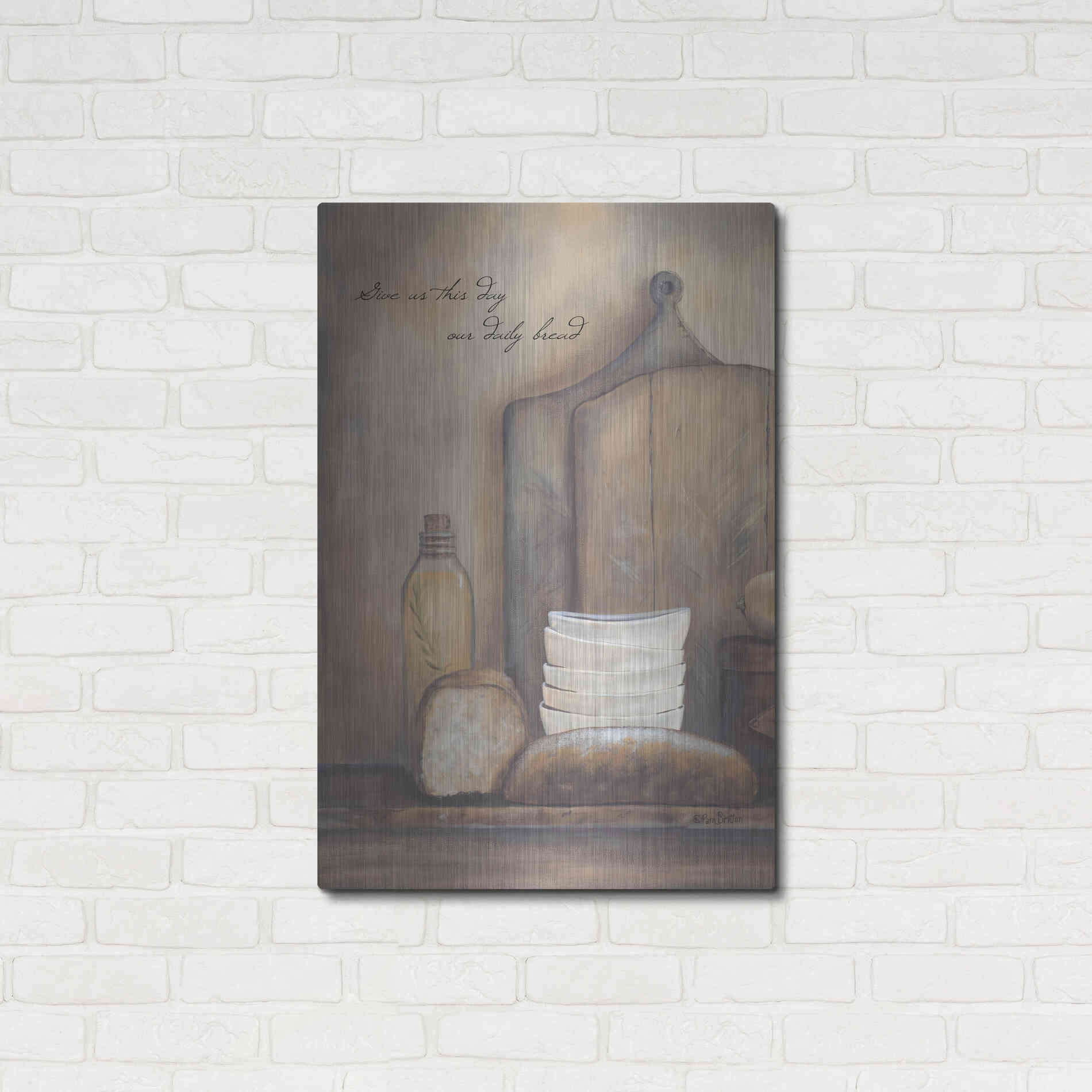 Luxe Metal Art 'Give Us This Day Our Daily Bread' by Pam Britton, Metal Wall Art,24x36
