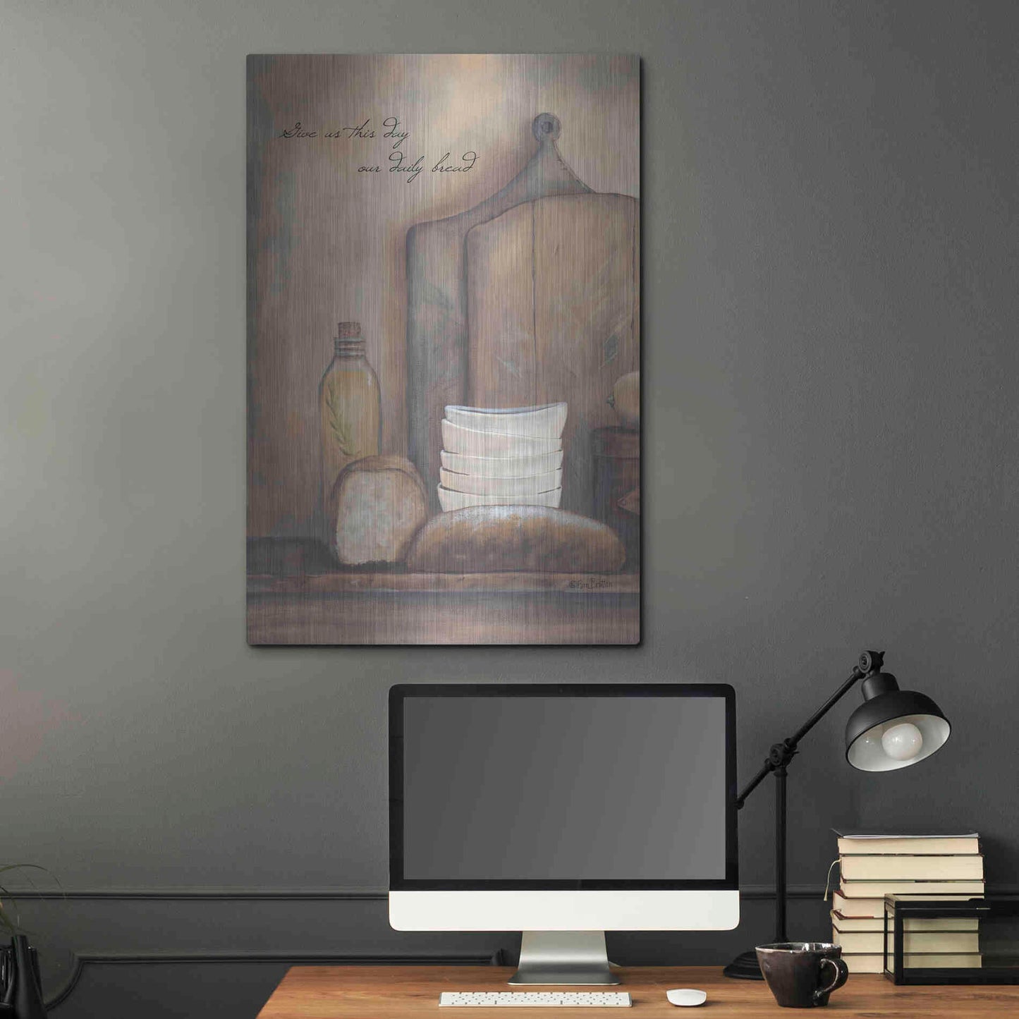 Luxe Metal Art 'Give Us This Day Our Daily Bread' by Pam Britton, Metal Wall Art,24x36