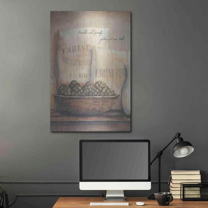 Luxe Metal Art 'Friends and Family.. Gather at Our Table' by Pam Britton, Metal Wall Art,24x36