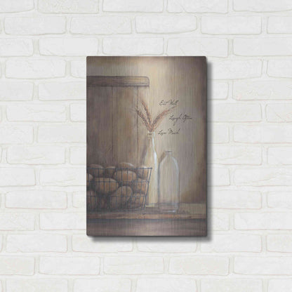 Luxe Metal Art 'Eat Well, Laugh Often, Love Much' by Pam Britton, Metal Wall Art,16x24