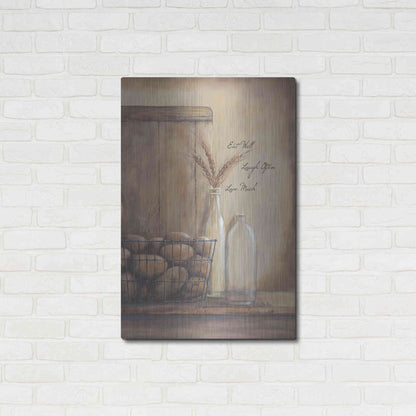 Luxe Metal Art 'Eat Well, Laugh Often, Love Much' by Pam Britton, Metal Wall Art,24x36