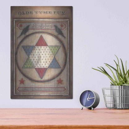 Luxe Metal Art 'Olde Tyme Chinese Checkers' by Pam Britton, Metal Wall Art,12x16
