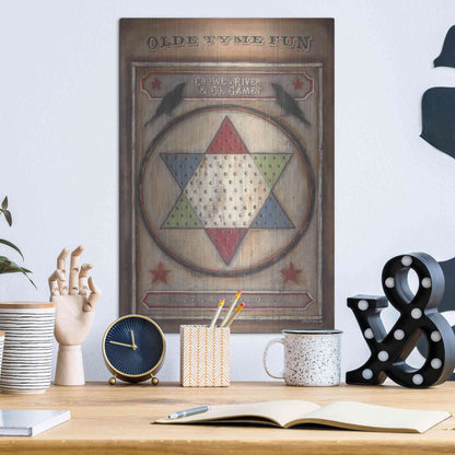 Luxe Metal Art 'Olde Tyme Chinese Checkers' by Pam Britton, Metal Wall Art,12x16