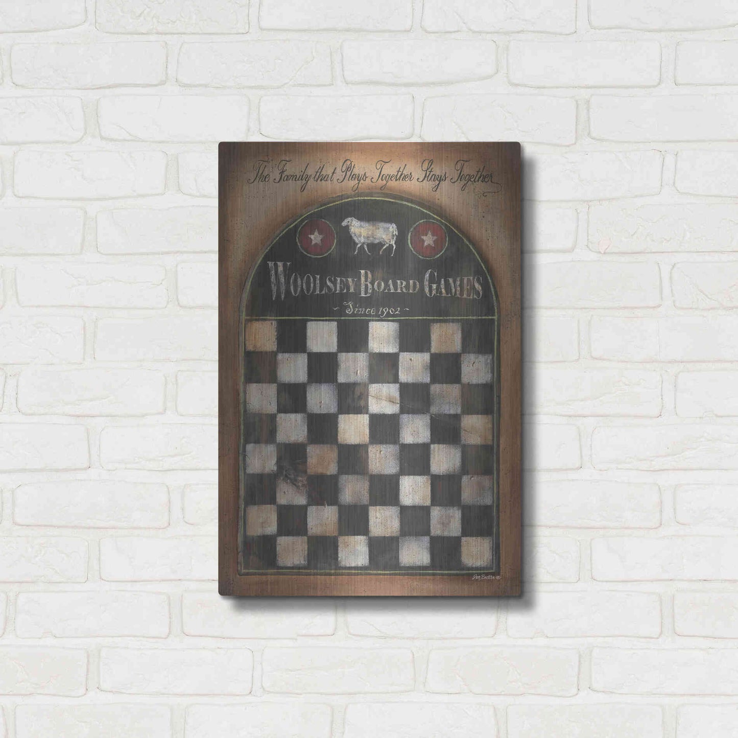Luxe Metal Art 'Woolsey Board Games' by Pam Britton, Metal Wall Art,16x24