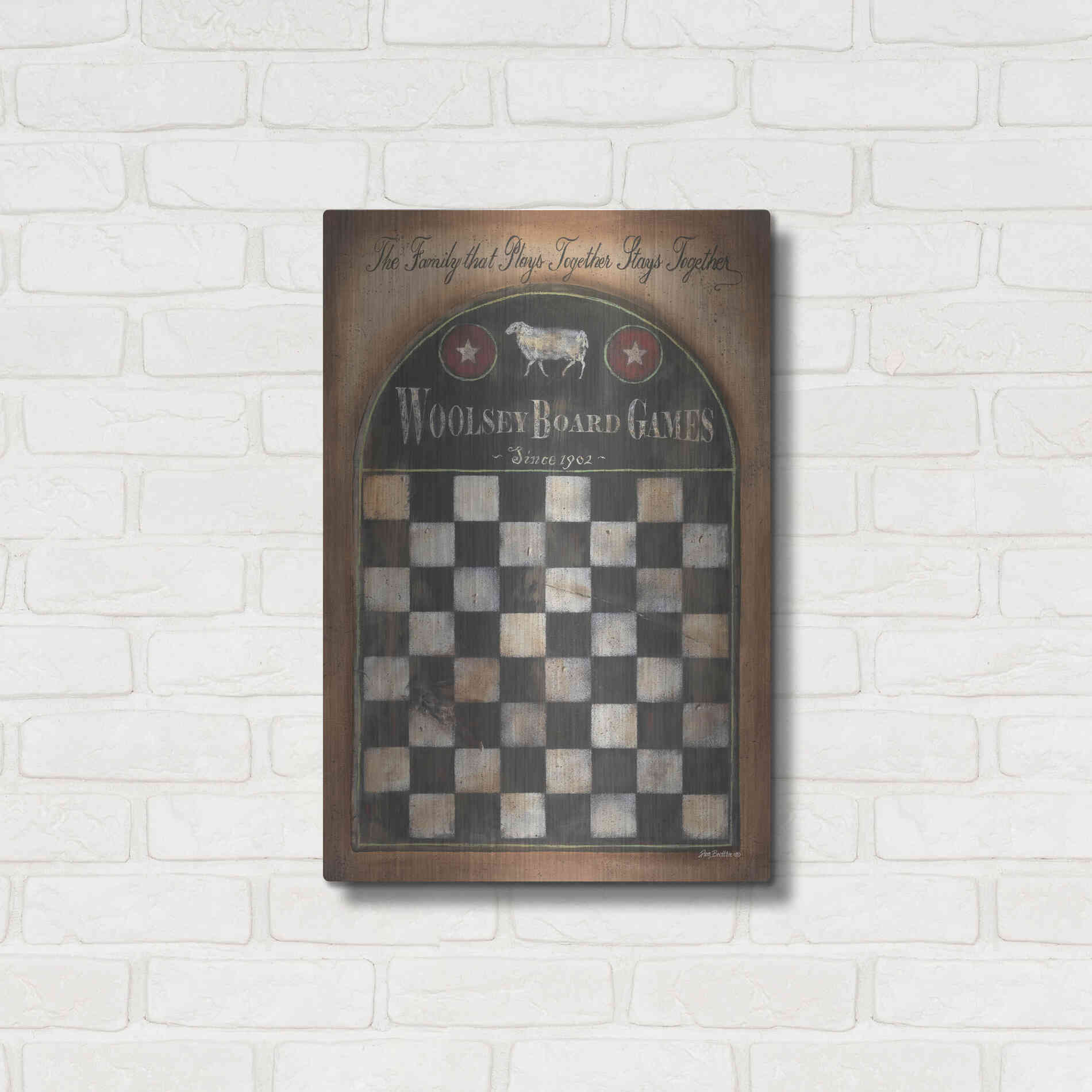 Luxe Metal Art 'Woolsey Board Games' by Pam Britton, Metal Wall Art,16x24