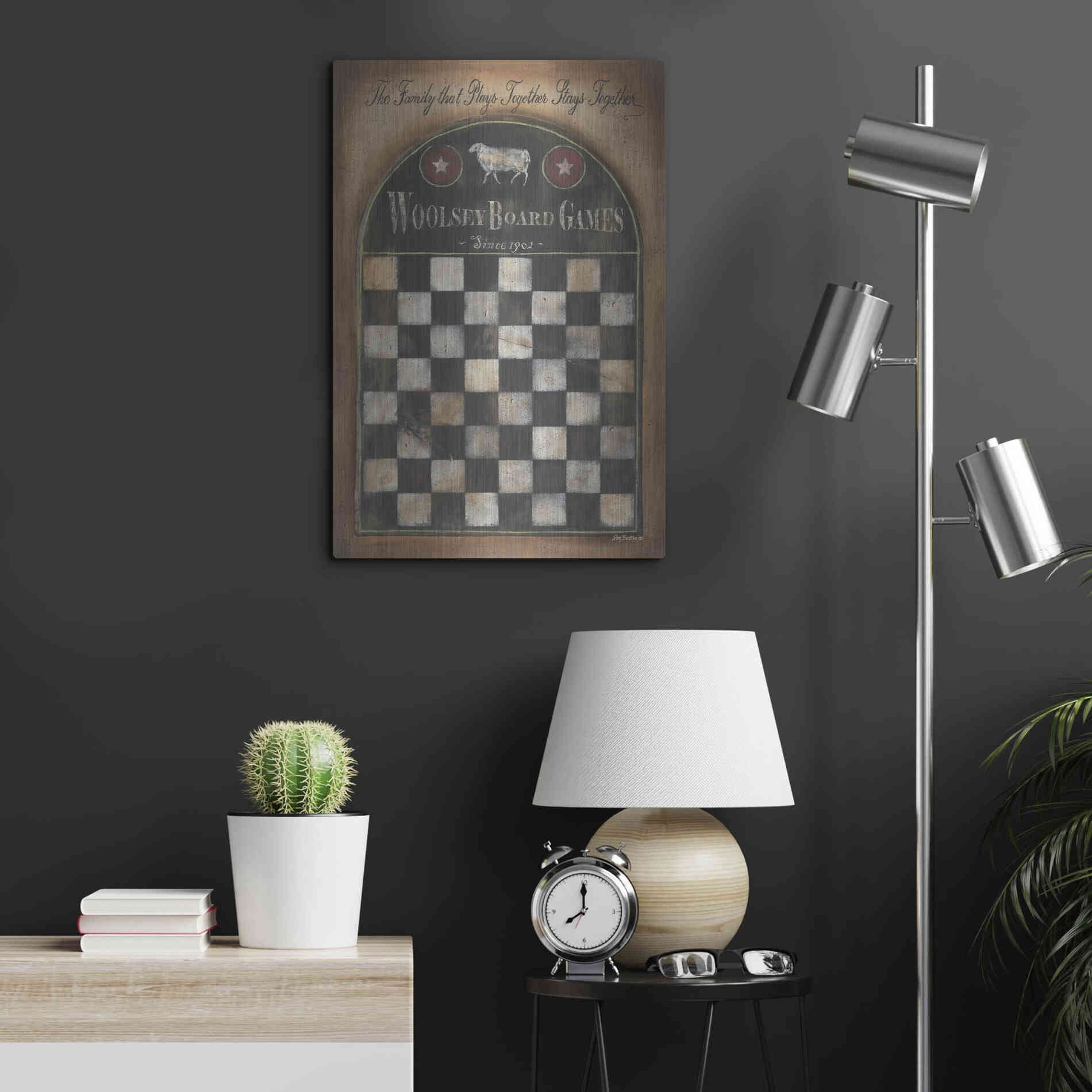 Luxe Metal Art 'Woolsey Board Games' by Pam Britton, Metal Wall Art,16x24