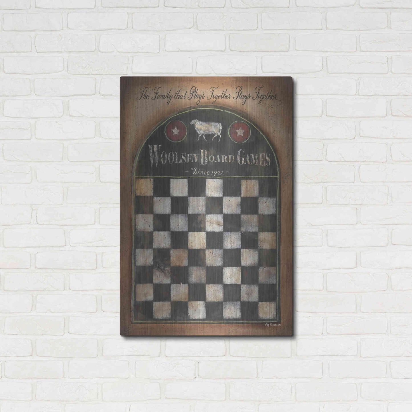 Luxe Metal Art 'Woolsey Board Games' by Pam Britton, Metal Wall Art,24x36