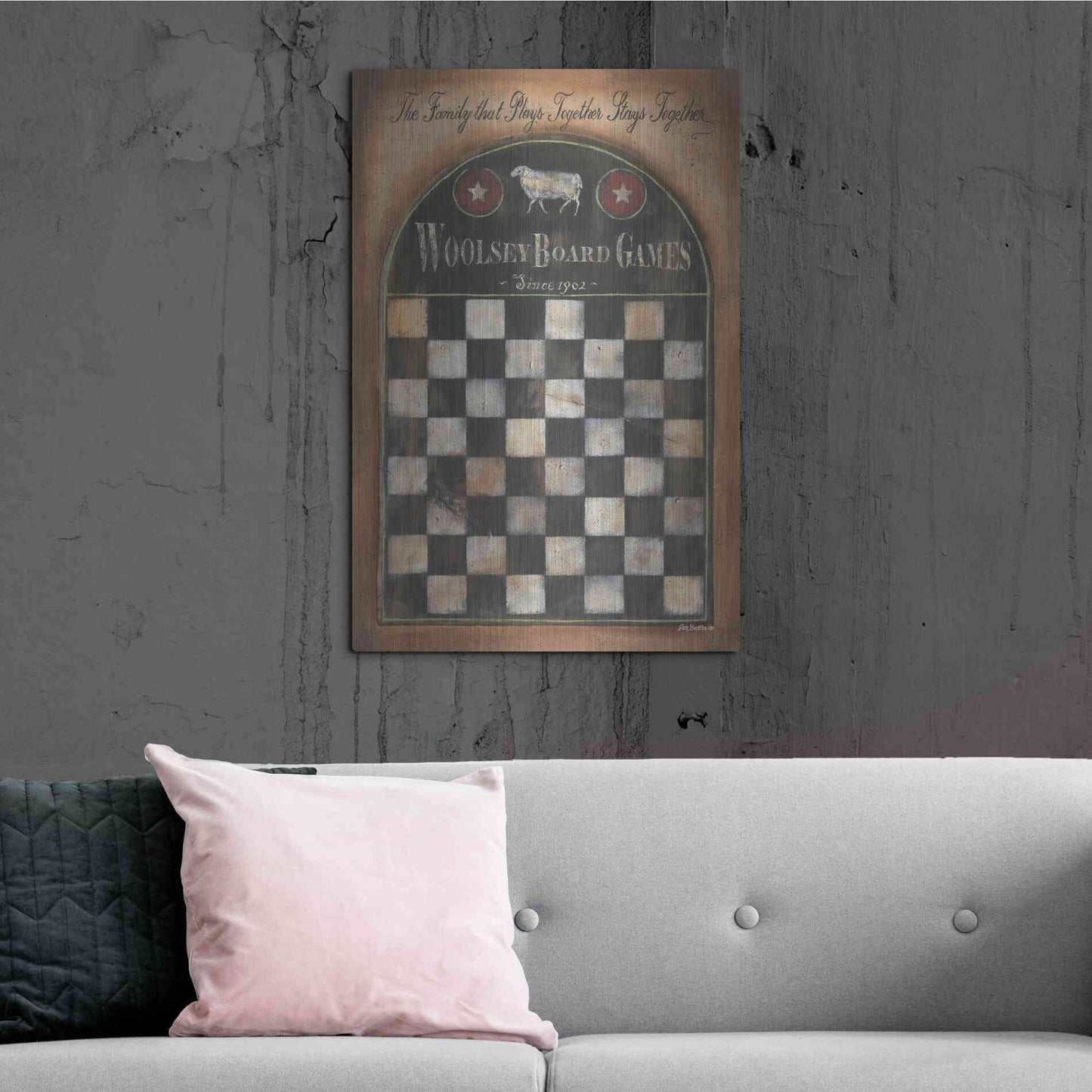 Luxe Metal Art 'Woolsey Board Games' by Pam Britton, Metal Wall Art,24x36