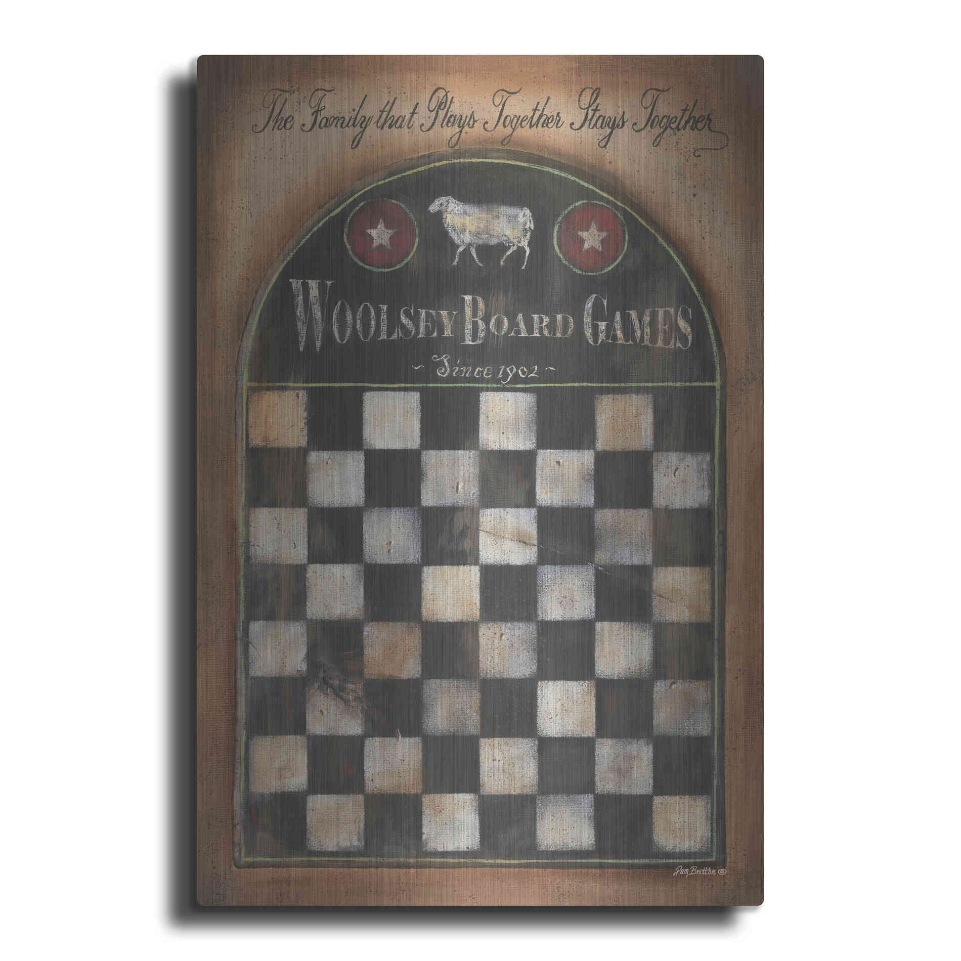 Luxe Metal Art 'Woolsey Board Games' by Pam Britton, Metal Wall Art