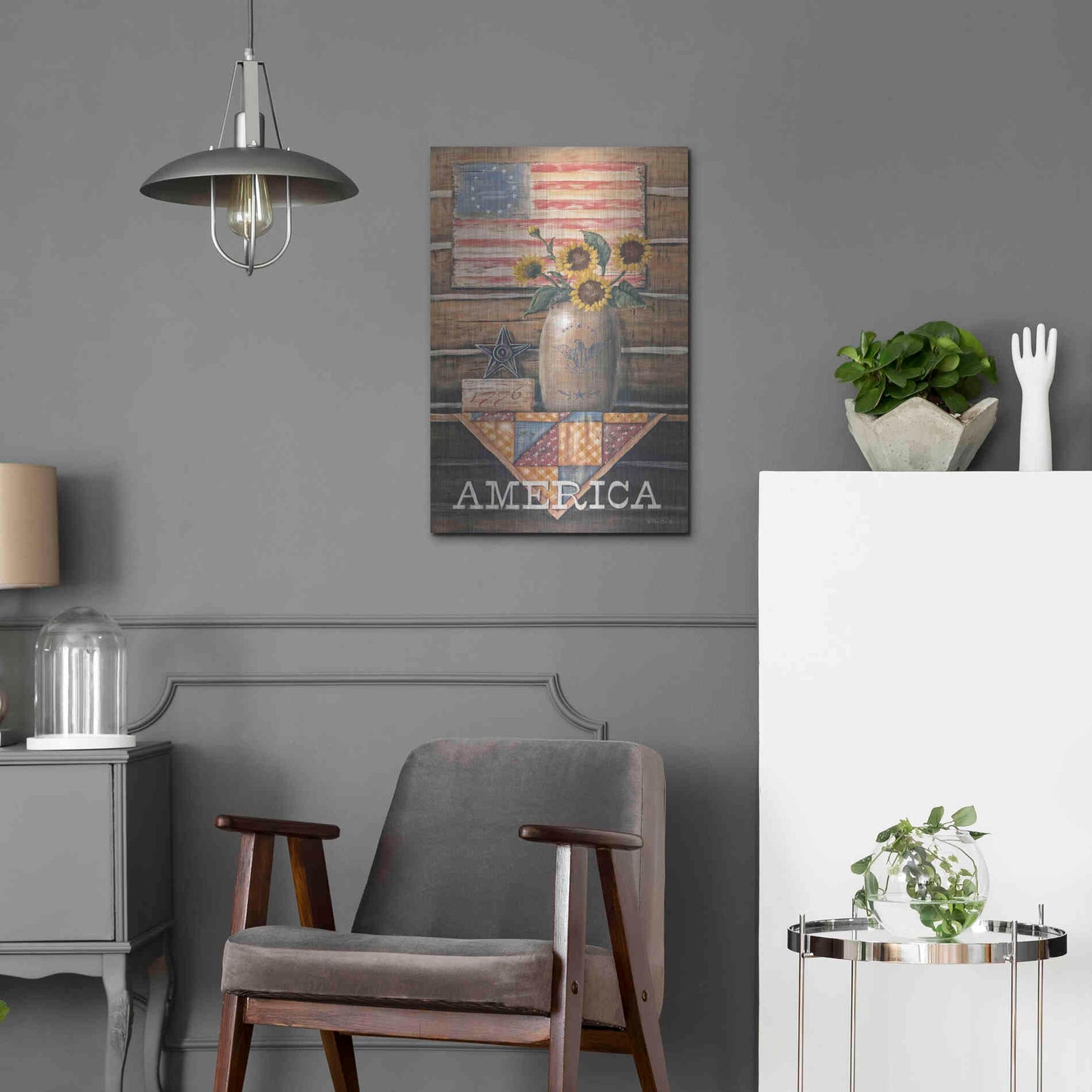 Luxe Metal Art 'Rustic America' by Pam Britton, Metal Wall Art,16x24