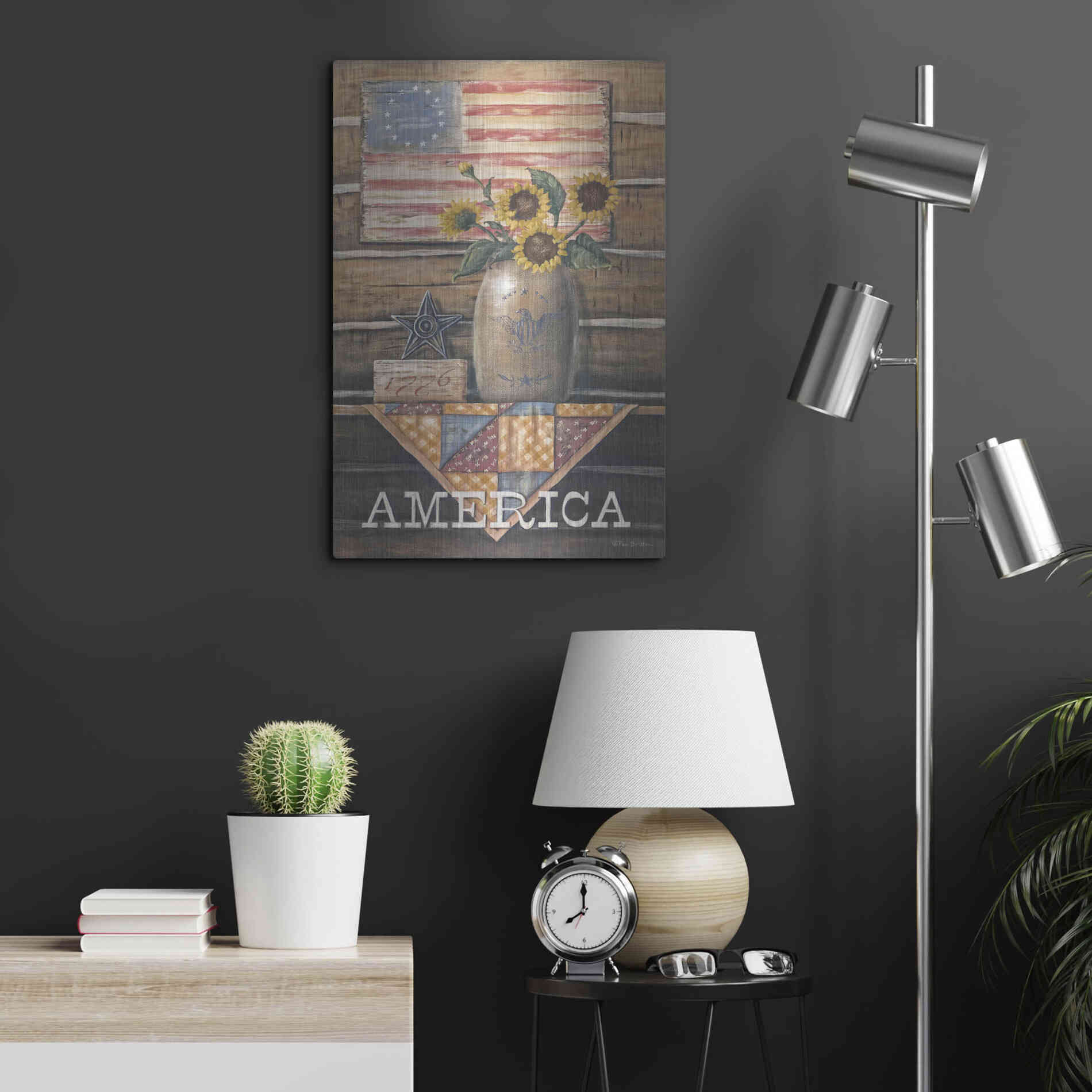 Luxe Metal Art 'Rustic America' by Pam Britton, Metal Wall Art,16x24