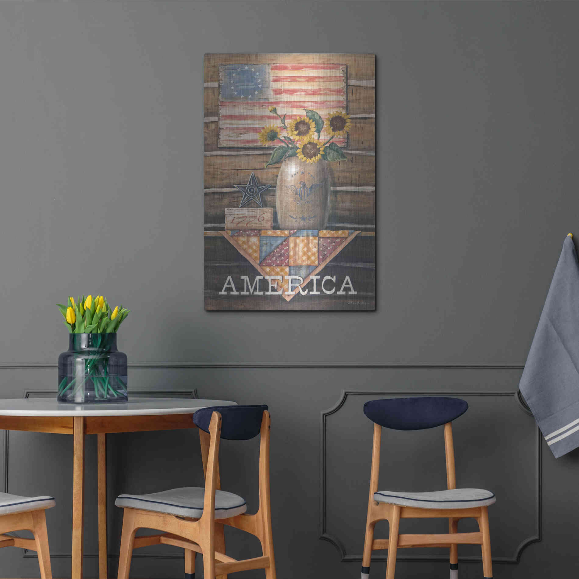 Luxe Metal Art 'Rustic America' by Pam Britton, Metal Wall Art,24x36