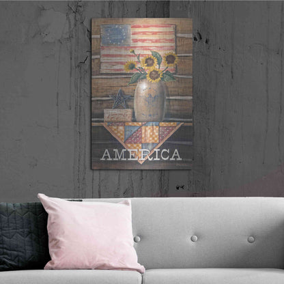 Luxe Metal Art 'Rustic America' by Pam Britton, Metal Wall Art,24x36