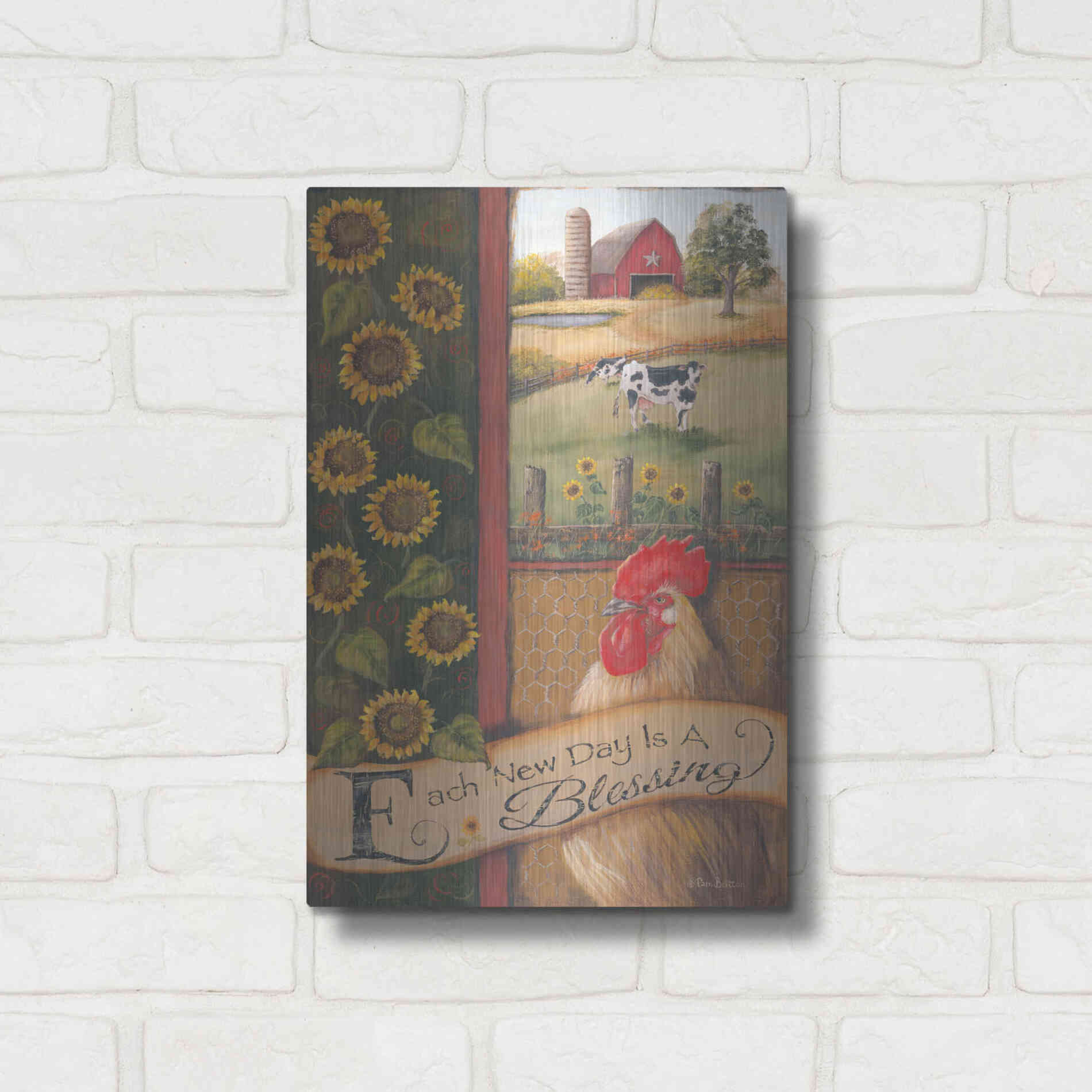 Luxe Metal Art 'Each New Day' by Pam Britton, Metal Wall Art,12x16