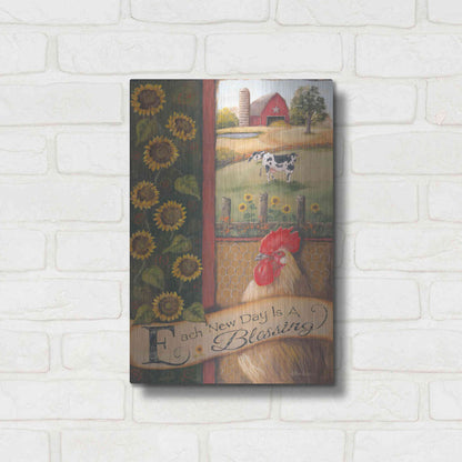 Luxe Metal Art 'Each New Day' by Pam Britton, Metal Wall Art,12x16