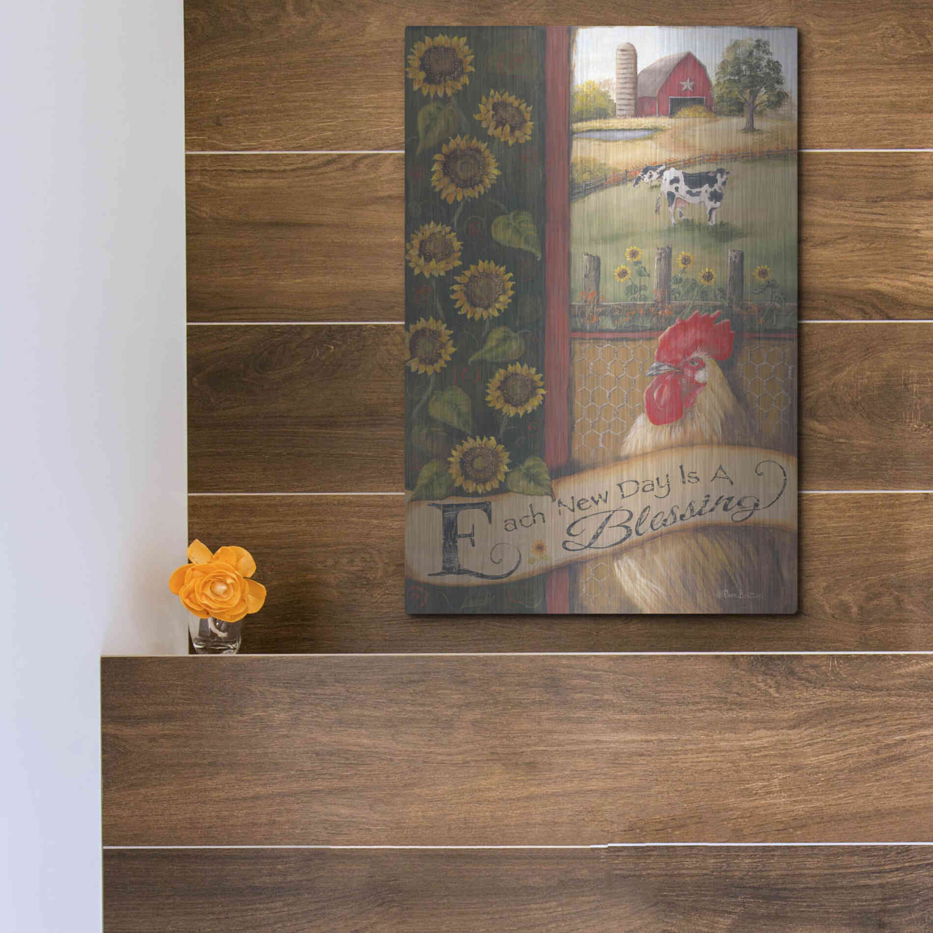 Luxe Metal Art 'Each New Day' by Pam Britton, Metal Wall Art,12x16