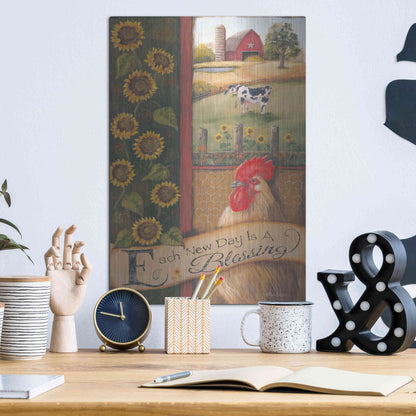 Luxe Metal Art 'Each New Day' by Pam Britton, Metal Wall Art,12x16