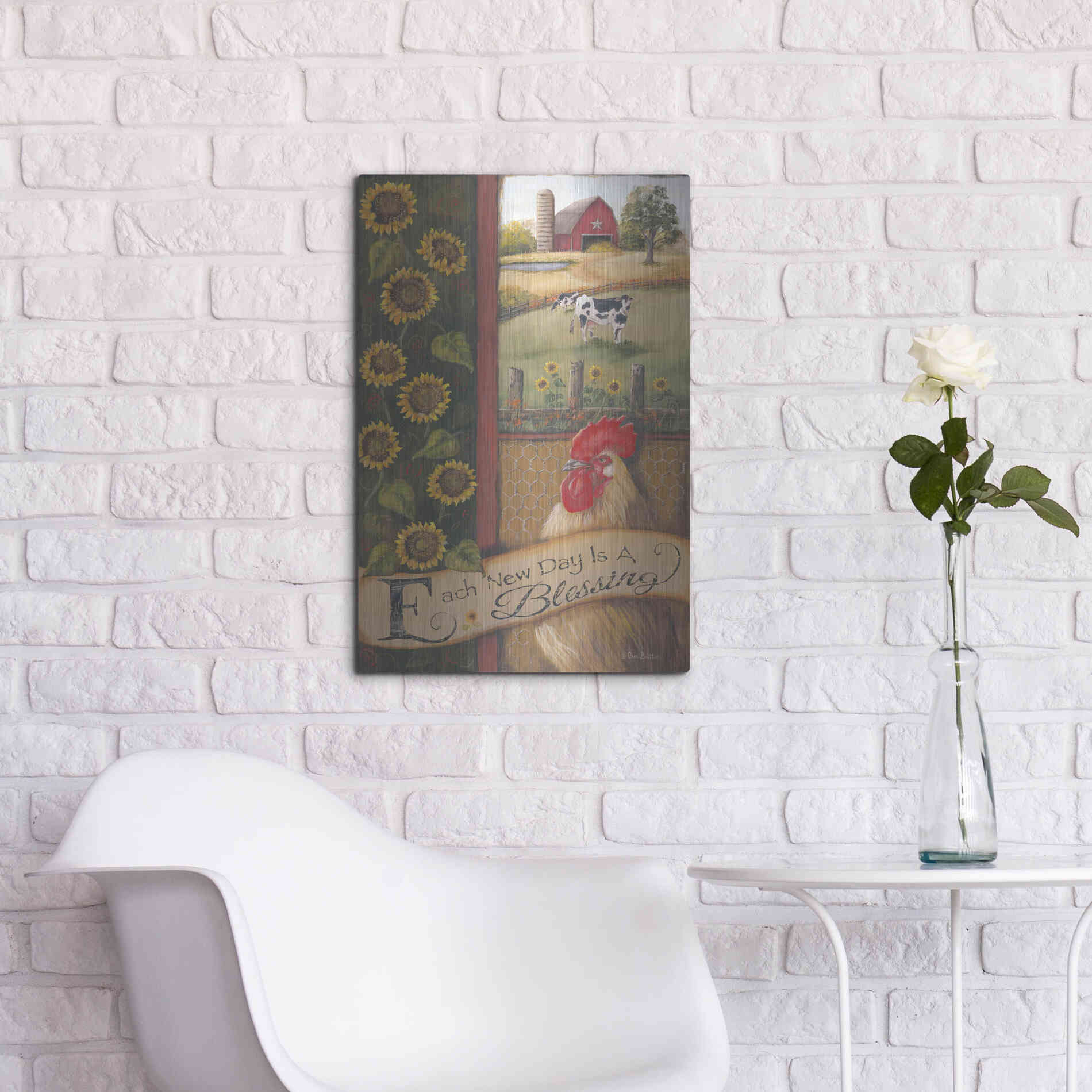 Luxe Metal Art 'Each New Day' by Pam Britton, Metal Wall Art,16x24