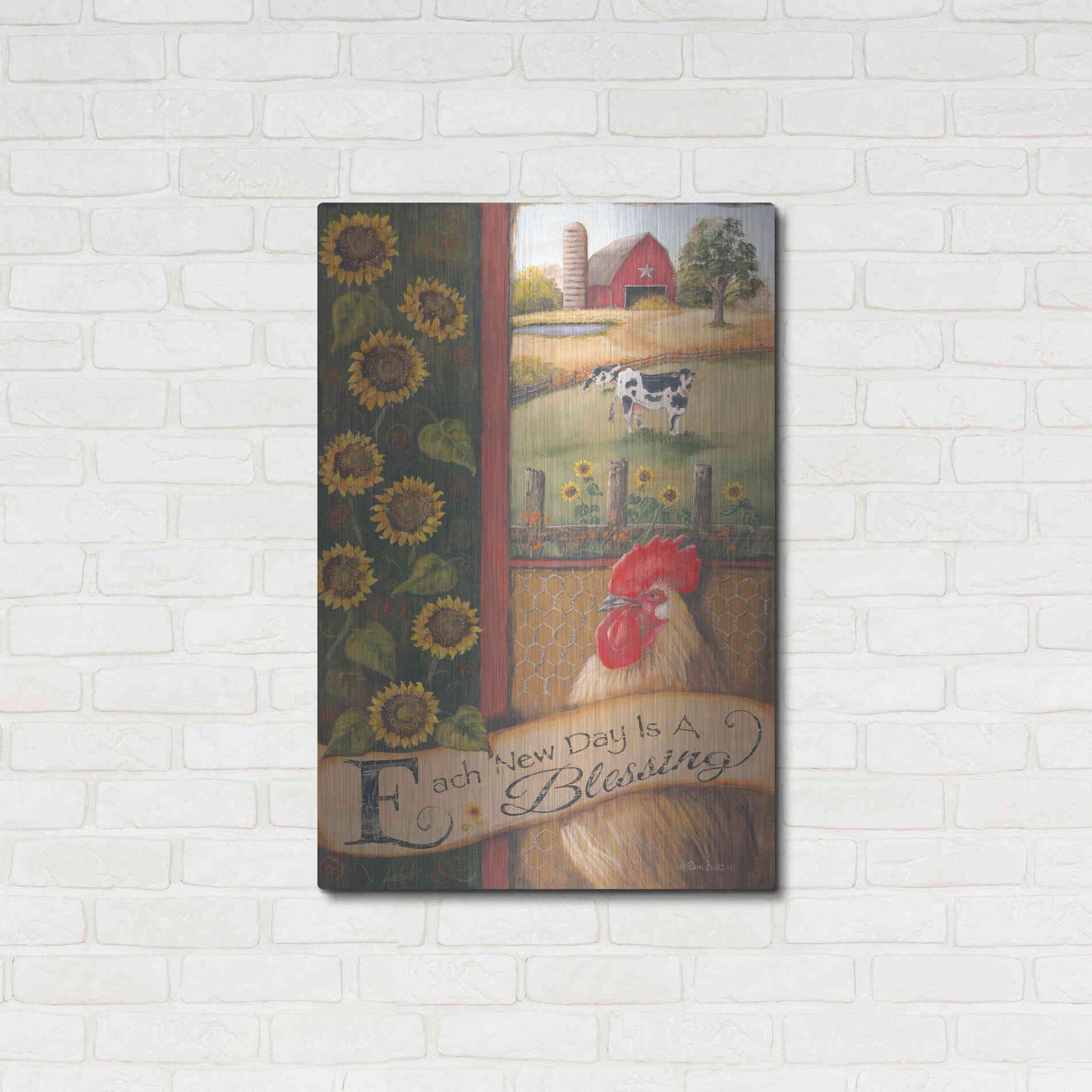 Luxe Metal Art 'Each New Day' by Pam Britton, Metal Wall Art,24x36