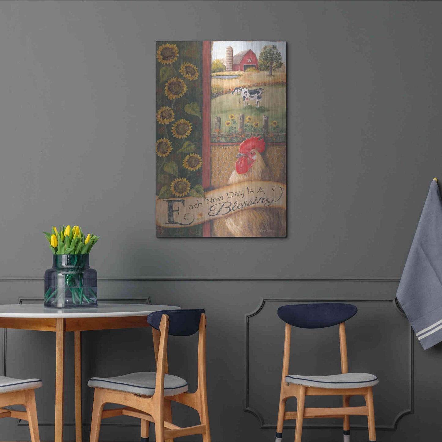 Luxe Metal Art 'Each New Day' by Pam Britton, Metal Wall Art,24x36