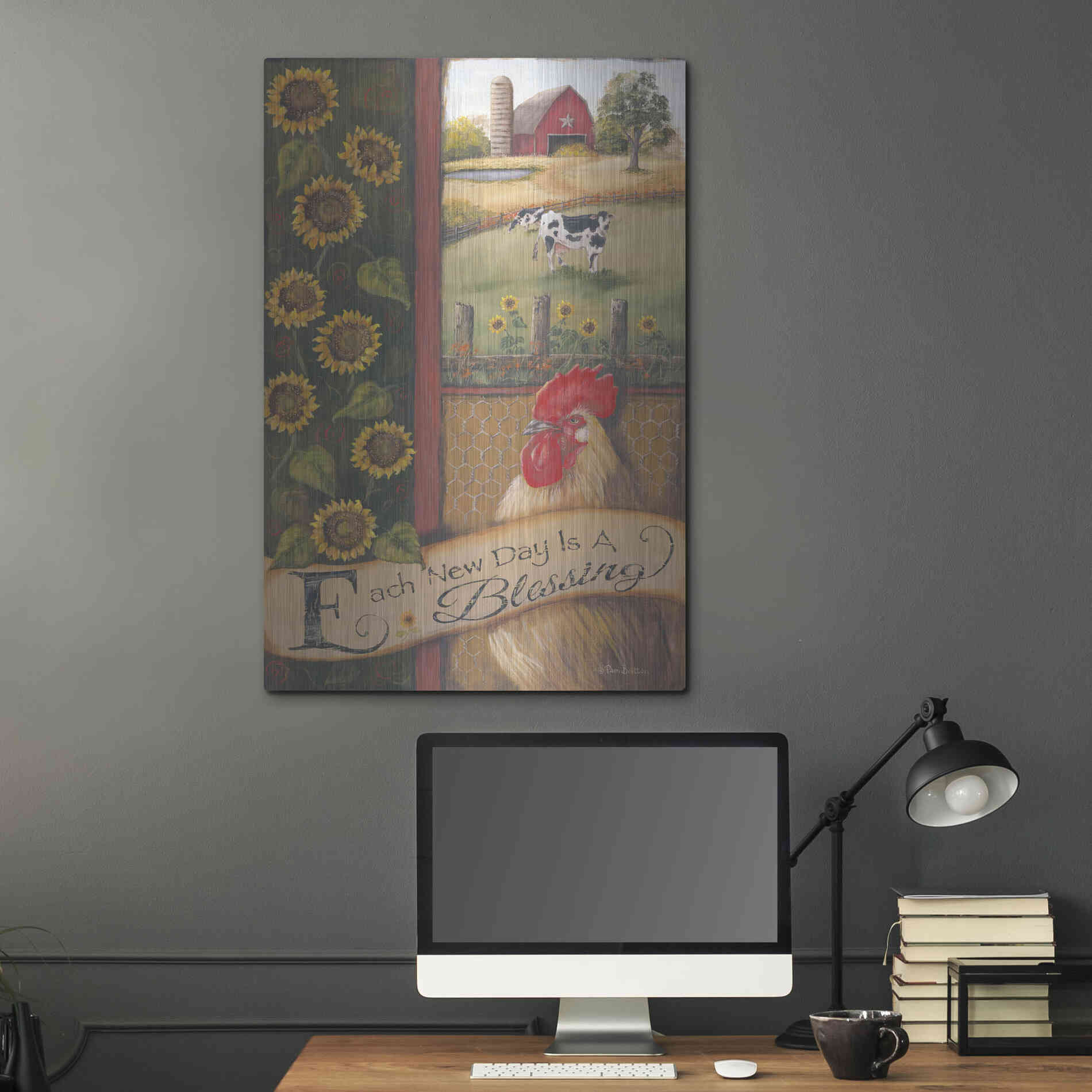 Luxe Metal Art 'Each New Day' by Pam Britton, Metal Wall Art,24x36