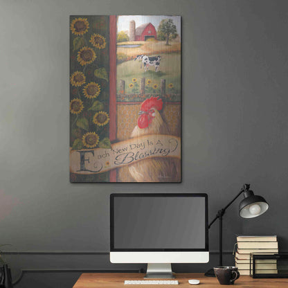 Luxe Metal Art 'Each New Day' by Pam Britton, Metal Wall Art,24x36