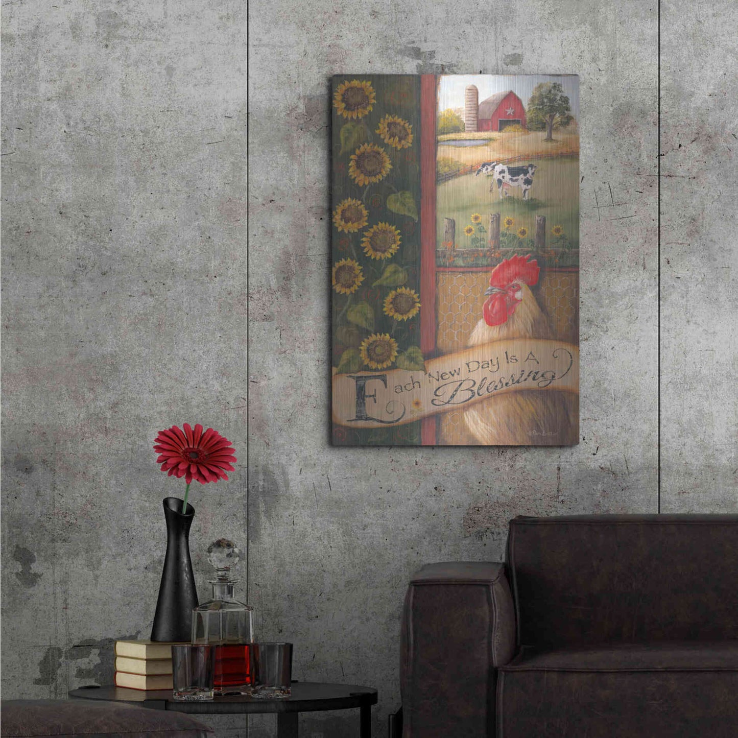 Luxe Metal Art 'Each New Day' by Pam Britton, Metal Wall Art,24x36