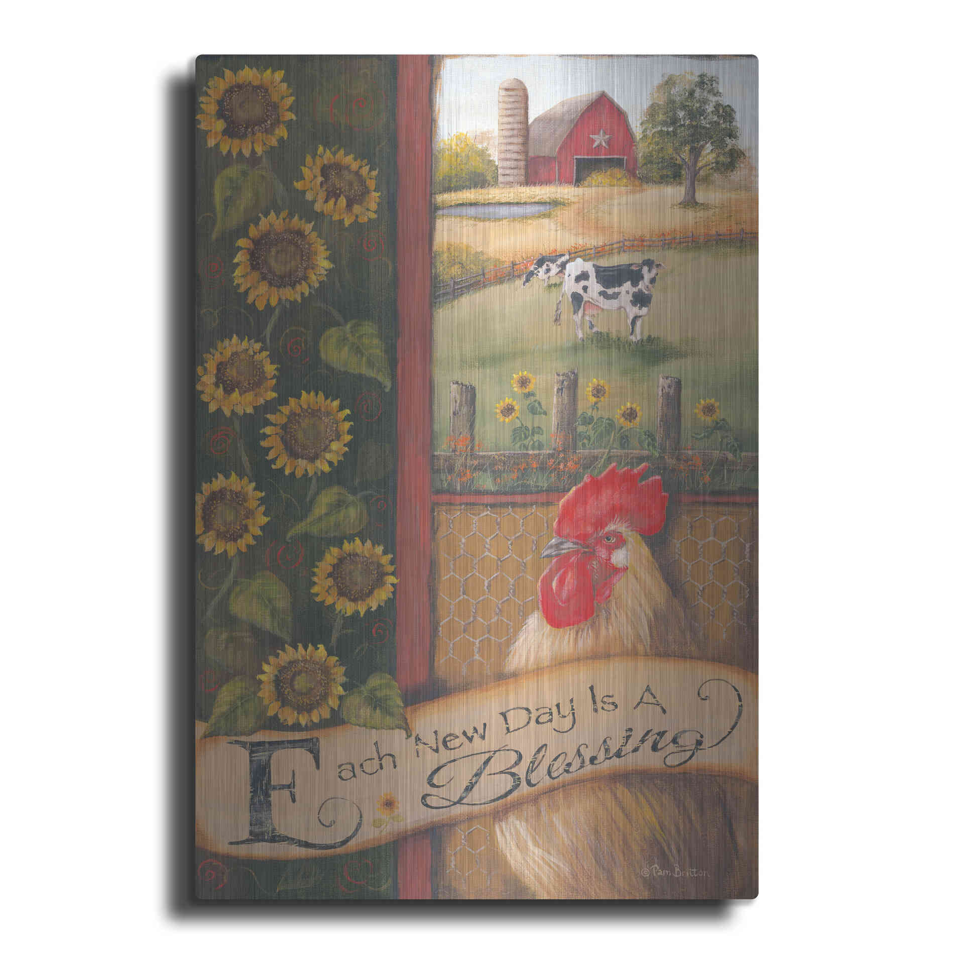 Luxe Metal Art 'Each New Day' by Pam Britton, Metal Wall Art