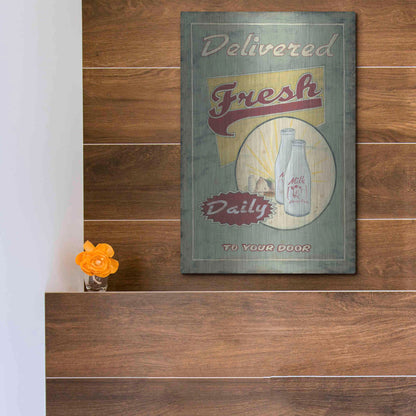 Luxe Metal Art 'Milk Delivered' by Pam Britton, Metal Wall Art,12x16