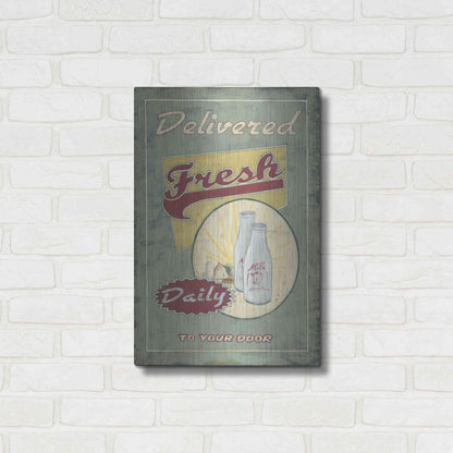 Luxe Metal Art 'Milk Delivered' by Pam Britton, Metal Wall Art,16x24