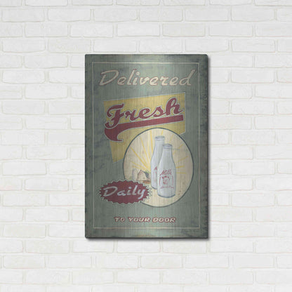 Luxe Metal Art 'Milk Delivered' by Pam Britton, Metal Wall Art,24x36