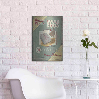 Luxe Metal Art 'Farm Raised Eggs' by Pam Britton, Metal Wall Art,16x24