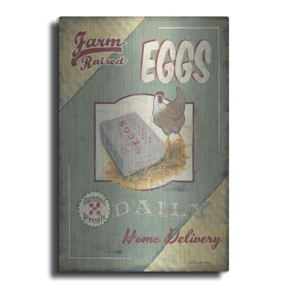 Luxe Metal Art 'Farm Raised Eggs' by Pam Britton, Metal Wall Art