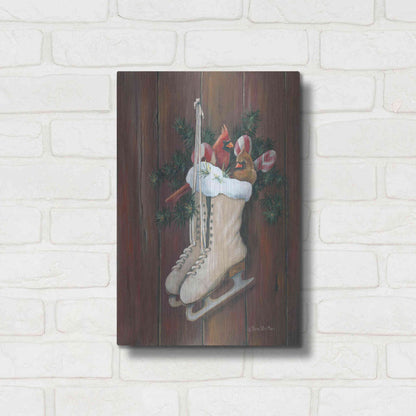 Luxe Metal Art 'Cardinals & Skates' by Pam Britton, Metal Wall Art,12x16