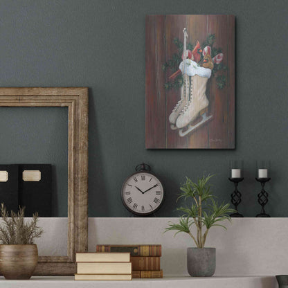 Luxe Metal Art 'Cardinals & Skates' by Pam Britton, Metal Wall Art,12x16