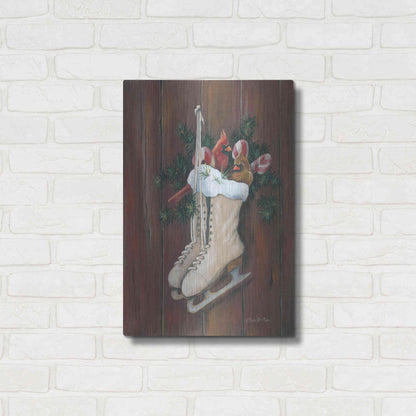 Luxe Metal Art 'Cardinals & Skates' by Pam Britton, Metal Wall Art,16x24