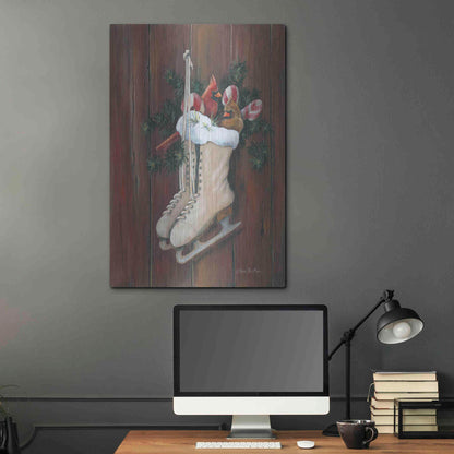 Luxe Metal Art 'Cardinals & Skates' by Pam Britton, Metal Wall Art,24x36