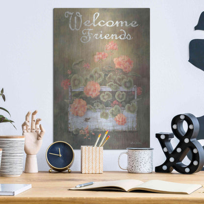 Luxe Metal Art 'Spring Geraniums' by Pam Britton, Metal Wall Art,12x16