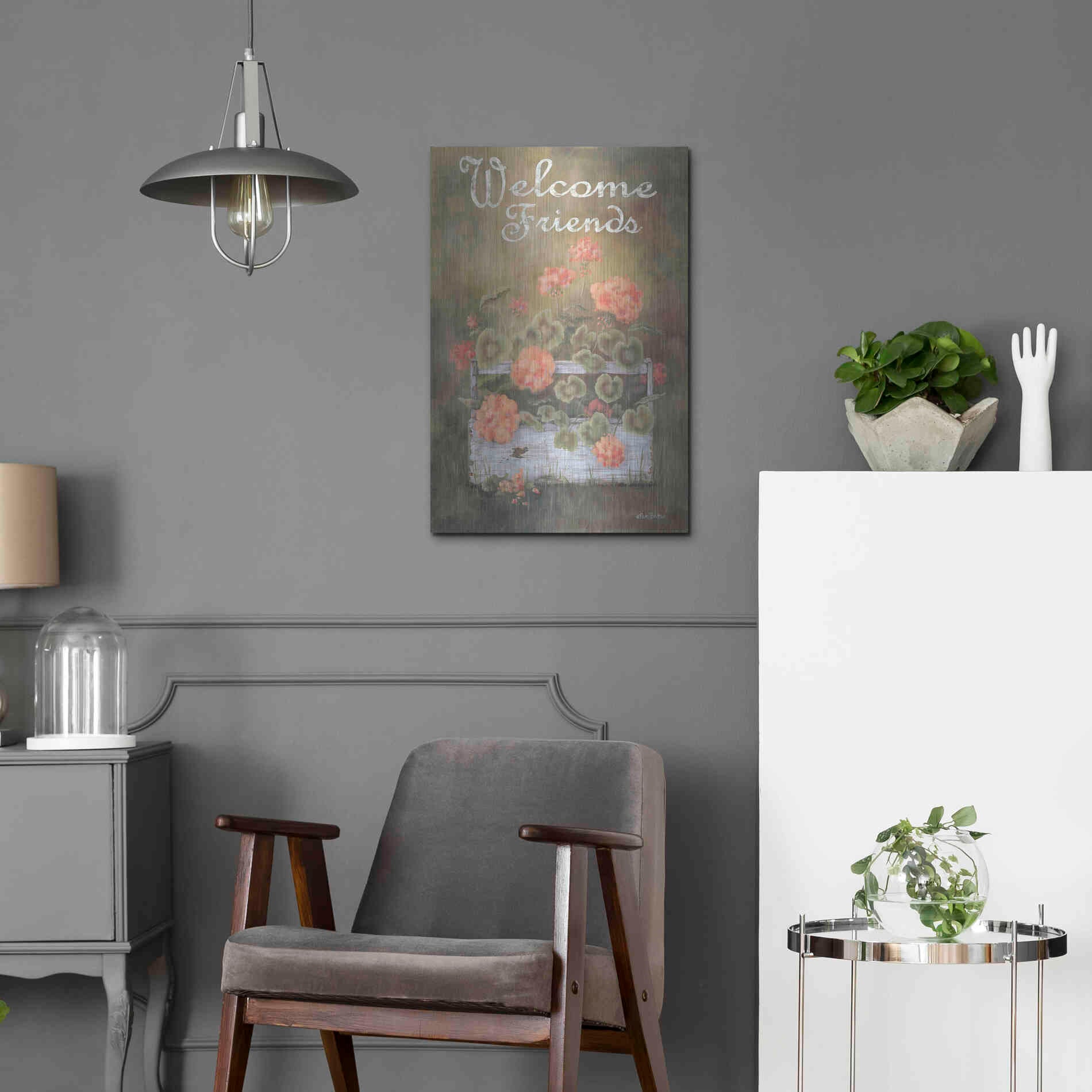 Luxe Metal Art 'Spring Geraniums' by Pam Britton, Metal Wall Art,16x24