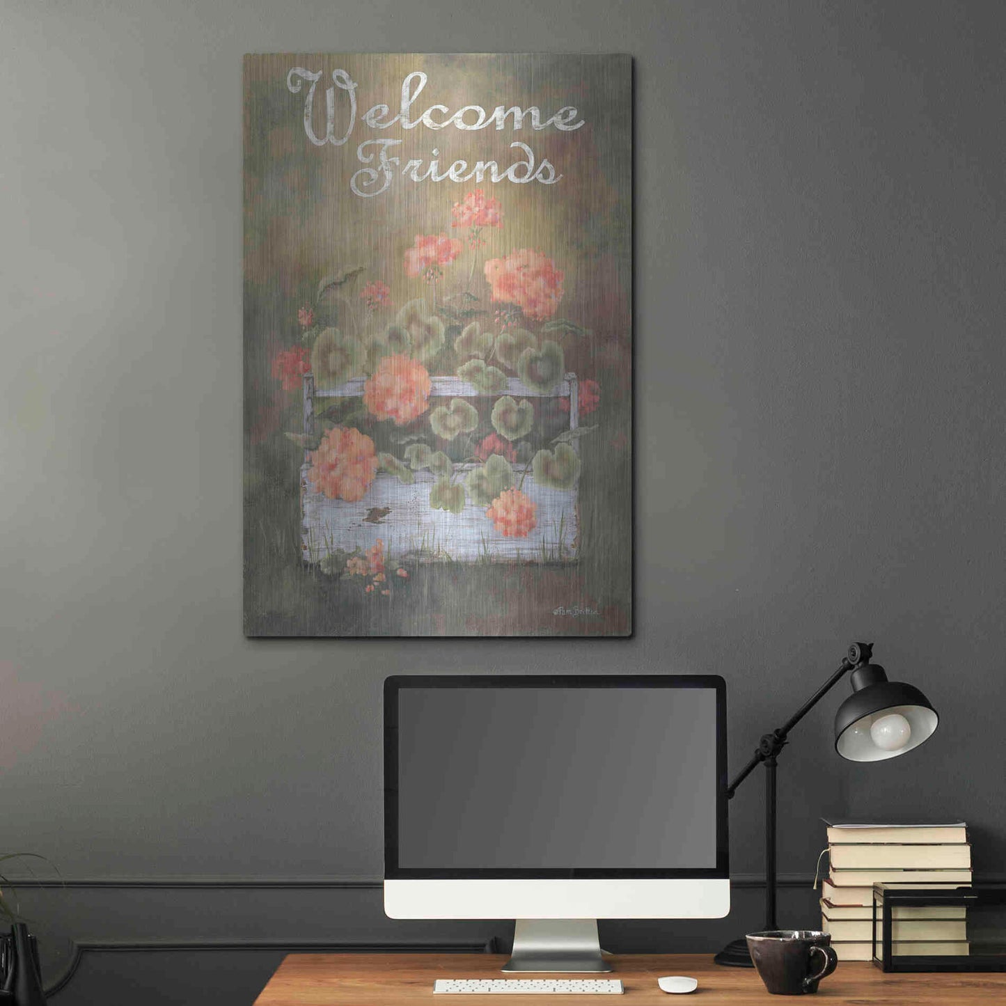 Luxe Metal Art 'Spring Geraniums' by Pam Britton, Metal Wall Art,24x36