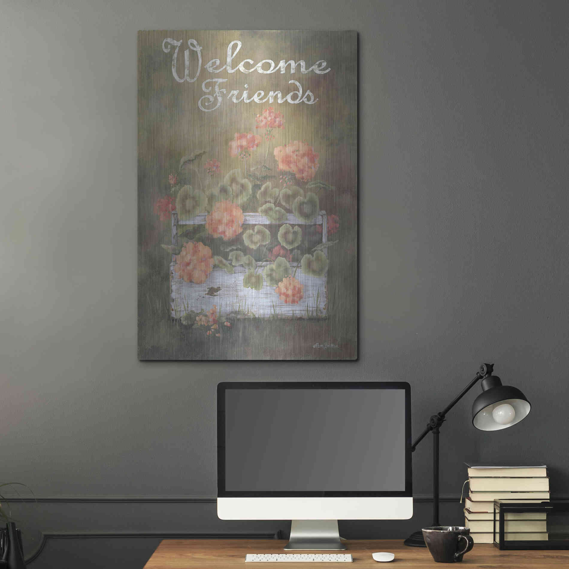 Luxe Metal Art 'Spring Geraniums' by Pam Britton, Metal Wall Art,24x36