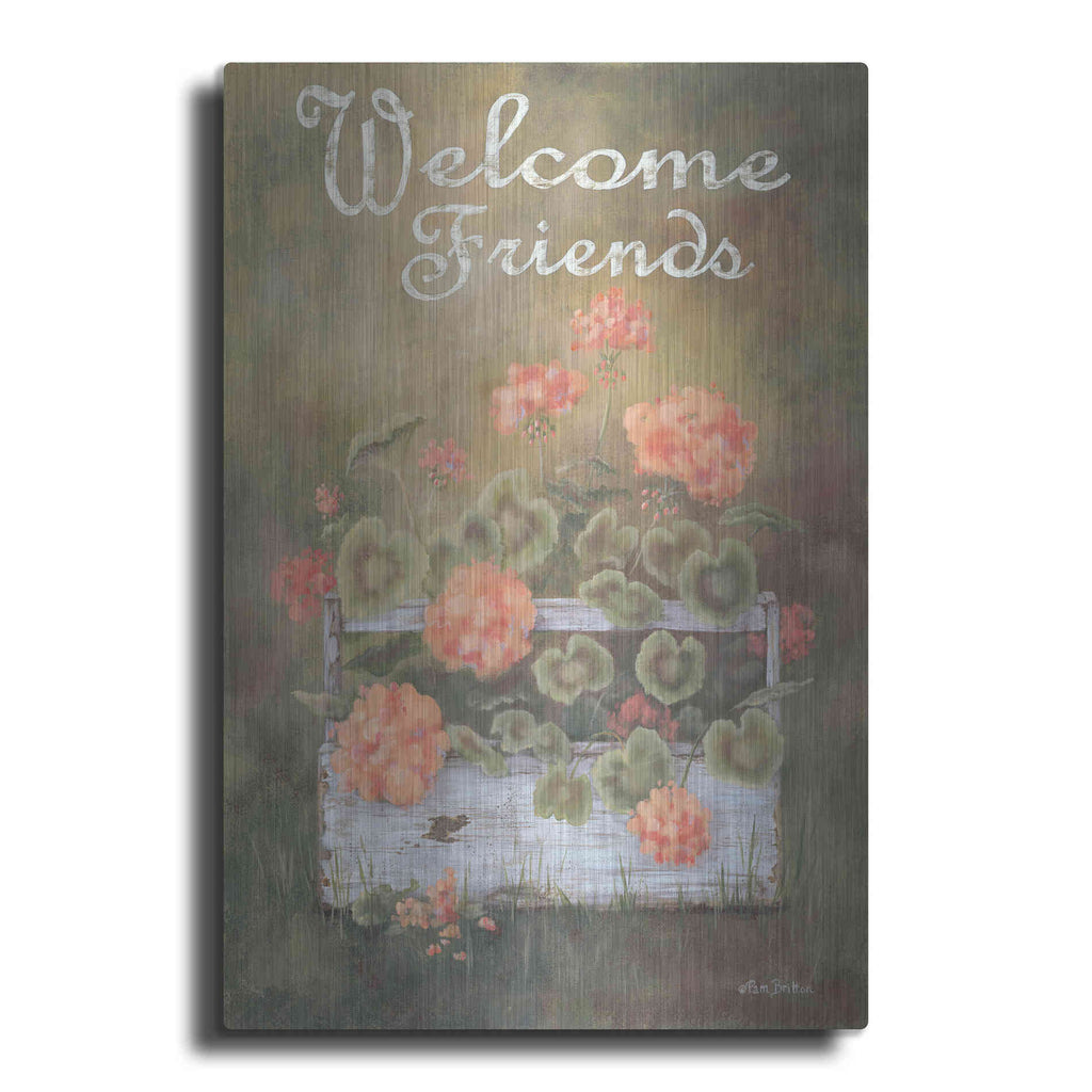 Luxe Metal Art 'Spring Geraniums' by Pam Britton, Metal Wall Art