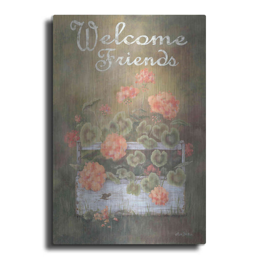 Luxe Metal Art 'Spring Geraniums' by Pam Britton, Metal Wall Art