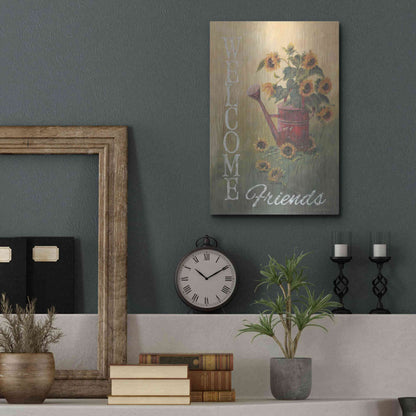 Luxe Metal Art 'A Sunflower Welcome' by Pam Britton, Metal Wall Art,12x16