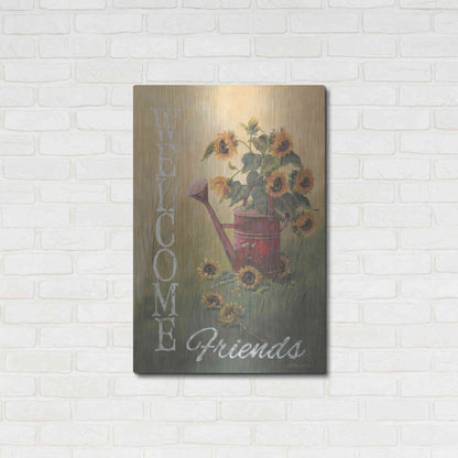 Luxe Metal Art 'A Sunflower Welcome' by Pam Britton, Metal Wall Art,24x36